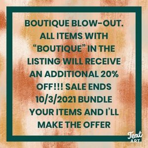 Boutique Sale, 20% off Boutique Items